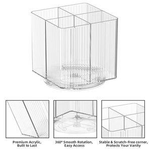 Hot Sale 360 Grad rotierender Desktop Organizer Mehrzweck-<span class=keywords><strong>Make</strong></span>-<span class=keywords><strong>up</strong></span> Pinsel Stift halter Lippenstift Regal Square Makeup Organizer - Product Image 5