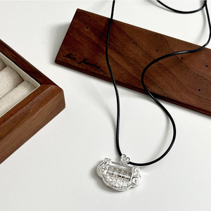 Collar de cuerda trenzada con colgante de candado de la longevidad de plata de ley 925 estilo chino Kaiming, cadena para suéter de uso diario - Product Image 4