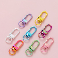 Mousquetons pivotants en métal arc-en-ciel pour cordons, crochets à déclenchement pour sangles, connecteurs pour porte-clés en gros, loisirs créatifs et bijoux