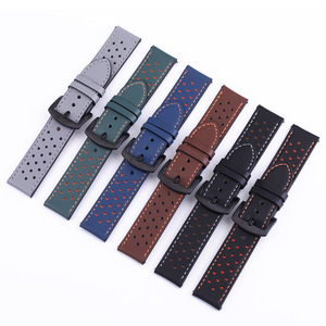Bracelet de remplacement en cuir véritable 18mm 20mm 22mm 24mm Bracelet de montre intelligent pour Samsung <span class=keywords><strong>HUAWEI</strong></span> - Product Image 1