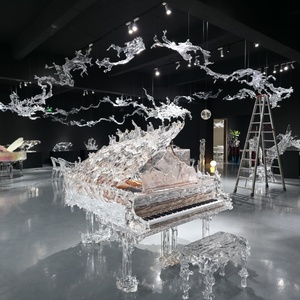 <span class=keywords><strong>Pianoforte</strong></span> a Coda Trasparente di Alta Qualità in Materiale Cristallino, Strumento Musicale per Sale da Ricevimento - Product Image 5