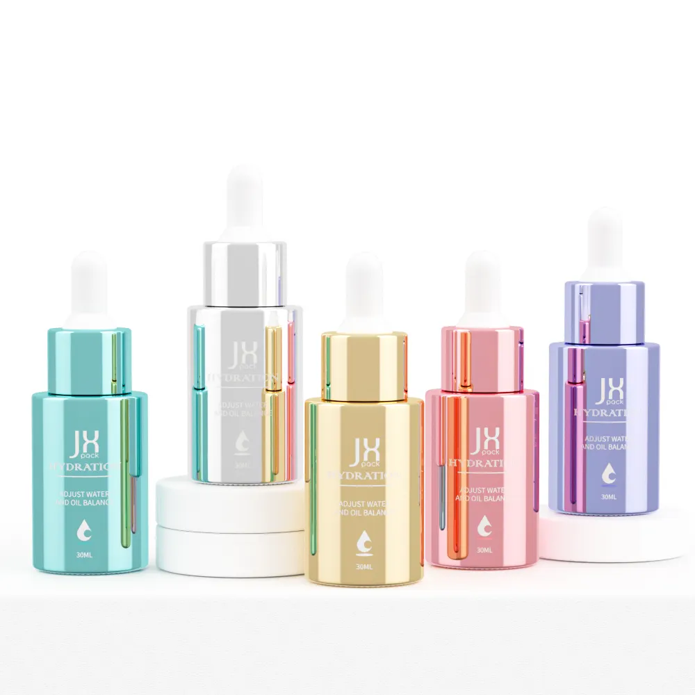 30Ml 50Ml Nieuwe Ontwerp Luxe Lege Ronde Vorm Huidverzorging Etherische Olie Gezicht Serum Cosmetische Verpakking Dropper fles