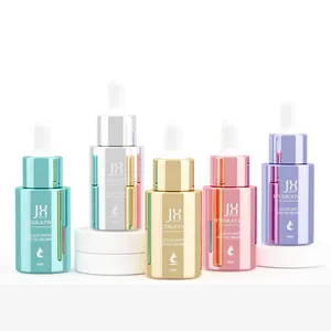 30ml 50ml 새로운 디자인 럭셔리 빈 라운드 모양 스킨 케어 에센셜 오일 얼굴 혈청 화장품 포장 유리 Dropper 병