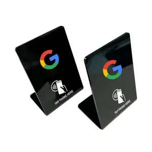 High Quality Custom Google Review NFC Table Stand Google Social Media Review NFC Google Review Acrylic Stand