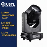 Projecteur à tête mobile 295W, double prisme, 8-16 facettes, 14 couleurs, 17 gobos, DMX512, pour scène, DJ, discothèque, fête, mariage, usine, CE, RoHS