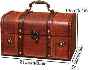 Nhà Máy Trung Quốc Cổ Mini Bằng Gỗ Kho Báu Ngực Hình Chữ Nhật Hình Nhỏ Hộp Gỗ - Product Image 2