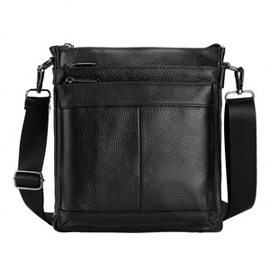Sac messager de luxe en cuir véritable pour homme, style anglais, grande capacité, sac bandoulière décontracté pour affaires - Product Image 1