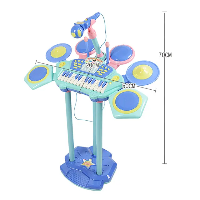 רב-פונקציה מוסיקה ג 'אז תופים מקלדת איבר צעצועים אלקטרוני מקלדת פסנתר חשמלי תופים צעצועי עם מיקרופון צעצועים