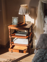 Meuble de rangement au sol La Petite Rétro, style ancien, pour salon et chambre, avec 1 tiroir, 3 étagères et compartiments, étagère de présentation