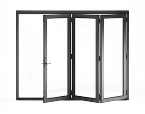 Porte pliante moderne en aluminium, standard américain et australien, pour villa, porte d'entrée extérieure, portes en verre trempé, directement de l'usine - Product Image 1