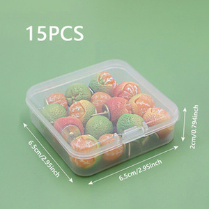 Suministro de fábrica: Nuevas 15 tachuelas de plástico naranja para manualidades, estilo académico, decorativas para pizarras y periódicos, con forma de fruta, venta al por mayor desde China. - Product Image 6