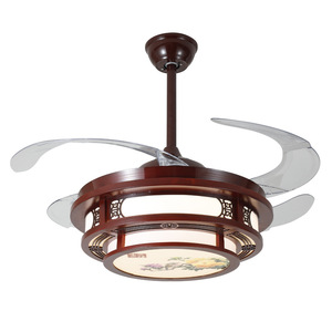 Chinese Style <b>Ceiling</b> Fan <b>Light</b> Invisible Led Flush Mount For Living Room Bedroom - Product Image 2