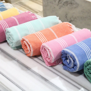 Serviettes de plage jacquard en coton biologique de qualité supérieure | Serviettes douces et antimicrobiennes teintes unies pour la maison et la piscine Fabricant de Inde - Product Image 3