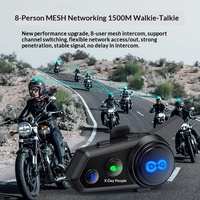 Casque Bluetooth étanche et anti-poussière Y8X, interphone pour 8 personnes, réduction du bruit, interphone pour moto pour les sorties en groupe