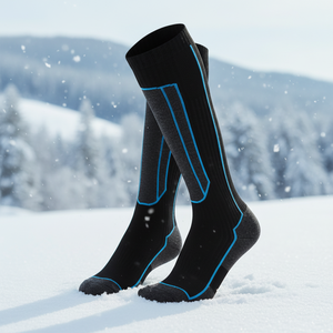 <span class=keywords><strong>Chaussettes</strong></span> de sport hautes pour enfants, <span class=keywords><strong>chaussettes</strong></span> de <span class=keywords><strong>ski</strong></span> tricotées pour grands garçons et filles, <span class=keywords><strong>chaussettes</strong></span> de sport pour adultes avec logo personnalisé - Product Image 2