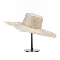 Shinehats 2024 OEM bord effiloché Chic mode plage été femmes Sisal Panama unisexe chapeaux de paille couleur unie rétro Sombrero