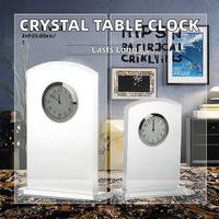 Horloge de table en cristal de luxe pour la maison et le bureau, élément décoratif élégant pour le salon et le hall d'entrée, autres objets artisanaux en cristal