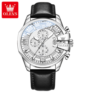 Reloj de Pulsera Analógico de Cuarzo Olves 2978 para Hombre, Edición Limitada Retro de Lujo, Caja de Aleación Resistente al Agua con Correa de Cuero - Product Image 1