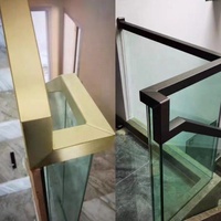 Moderner Wetterfester UV-Geschützter Rostbeständiger Pulverbeschichteter Aluminium U-Kanal Rahmenloser Gehärteter Glas-Treppenhandlauf
