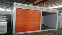 Edificio Modular Prefabricado Tipo Contenedor para Garaje, Taller, Oficina, Hotel, Casa Plegable de 40 Pies, Puerta Enrollable Moderna Tipo X, Impermeable