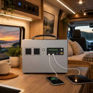 Station d'alimentation portable compacte 1200W, générateur de batterie, double sortie AC, 2 USB, 12V, alimentation de secours PV, camping, maison - Product Image 3