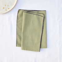 Fêtes de mariage personnalisé Simple couleur unie bord serviettes en tissu serviettes de cuisine lavables 45x45cm coton lin dîner serviettes en tissu