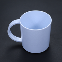 Tasse en plastique blanche de bureau minimaliste avec poignée tasses à logo personnalisé belles tasses à lait modernes tasse en plastique en gros HANDGRIP