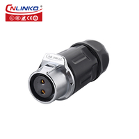 Connecteur circulaire semi-métallique CNLINKO LP20, ensemble de connecteurs étanches IP68, automatisation industrielle, éclairage LED extérieur