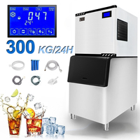 Máquina de Hielo Automática de Acero Inoxidable de Alta Productividad, 24 Horas, 300 kg, Ahorro de Energía, Motor con Compresor Bristol para Restaurante Bar