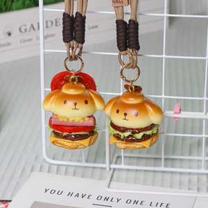 3D hamburger pendant, small bread cartoon bag, backpack keychain, car decoration, holiday gift, birthday present - Product Image 4