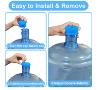 Lot de 3 bouchons de rechange en silicone réutilisables anti-déversement pour bidons d'eau de 5 gallons, compatibles avec les bouteilles d'eau de 55 mm (standard/à vis/couronne)