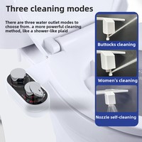 Accessoire de bidet pour toilettes, eau froide et chaude, double buse, autonettoyant, non électrique, en ABS, design moderne pour usage domestique en salle de bain