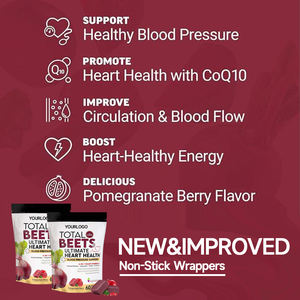 Fornitura di fabbrica Private Label barbabietola Gummies estratto di semi d'uva vitamine sostenere la salute cardiovascolare integratori alimentari - Product Image 5