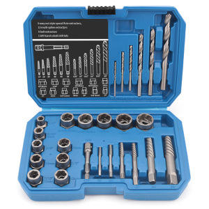 Kit d'extraction d'écrous cassés le plus vendu, 26 pièces, acier au chrome-molybdène, forgeage, filetage déformé, extracteur de vis et de boulons transfrontalier - Product Image 5