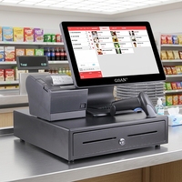 Sistema POS de Pantalla Táctil Panorámica de 15.6 Pulgadas, Terminal Punto de Venta Todo en Uno con Windows, Caja Registradora para Comercio Minorista