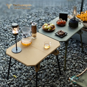Table pliante en plastique d'extérieur avec hauteur réglable, table de camping légère pour les voyages en voiture et tables de pique-nique portables pour barbecue - Product Image 6