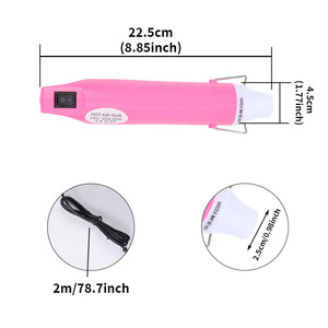 Pistola <span class=keywords><strong>de</strong></span> Aire Caliente Rosa <span class=keywords><strong>de</strong></span> 110V Estándar Estadounidense - Agarre Antideslizante Herramienta <span class=keywords><strong>de</strong></span> 300W para Hacer Velas y Repujado - Product Image 3