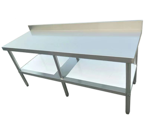 โต๊ะสแตนเลสสำหรับงานครัว Victory เชิงพาณิชย์พร้อมขาขึ้นหลังสำหรับโรงแรมและร้านอาหาร - Product Image 1