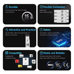 51.2ボルト200 <span class=keywords><strong>Ah</strong></span> Lfpバッテリーグレード壁掛けバッテリーパックEuストック大容量バッテリーバックアップホームシステム用 - Product Image 4