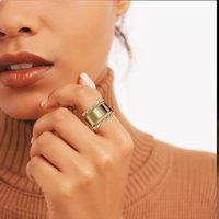 MW Fashion 18 Karat vergoldeter Edelstahl-Breit ring Diamant-Stapel ringe Zirkonia-Edelstahl ringe für Frauen