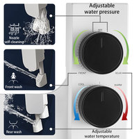 Bidet WC à eau chaude et froide non électrique à double buse pour soins post-partum, fixation WC