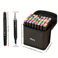 Ensemble de marqueurs noirs à double pointe, séchage rapide, à base d'huile, double face, marqueurs d'aquarelle grand format pour papier, 262 couleurs
