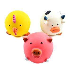 Di alta qualità in lattice suino mucca pulcino cane a forma di palla cigolante Chew giocattoli per animali domestici - Product Image 2