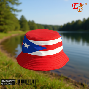 Cappello da pescatore con bandiera portoricana Eb, 6 pollici, in poliestere stampato, unisex, casual, per la pesca, primavera estate, per adulti, 58-60 cm - Product Image 2
