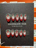 Faux ongles en gel souple à presser, motif paysage de neige de Noël, faits main, couvrance totale, vente en gros