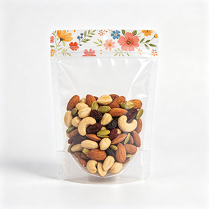 Bolsa de plástico transparente con cierre zip, termosellable, para envasar alimentos como nueces, dulces y bocadillos. - Product Image 4