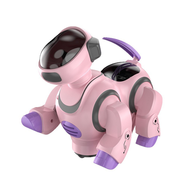 B/O Electric Dancing Smart Battery Operated Pink Robot Dog Toy with Light Music