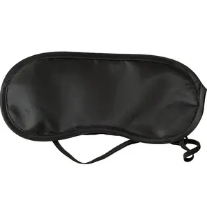 Máscara de dormir negra con correa ajustable suave y cómoda de alta calidad, máscara de noche para dormir para viajes en avión