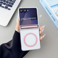 Étui magnétique transparent pour Samsung Z Flip8 Z Flip7, protection complète de la charnière avec trou pour cordon latéral