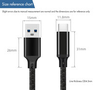 Cable de Datos USB 3.2 Tipo-C de 10 Gbps con Blindaje Trenzado y Cubierta de PVC, Carga Rápida de 5A, Transmisión de Alta Velocidad para Computadoras y Dispositivos Móviles